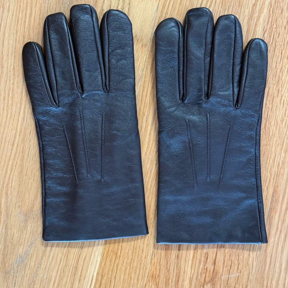 Cashmere-lined Size 10 Dents Brown Leather Gloves